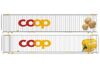 Aare Valley Models H0 45` Container-Set Coop, Kartoffeln/Peperoni, 2-tlg.