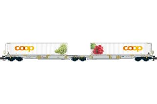 Aare Valley Models N Railcare/VTG Doppeltragwagen T2000, Coop - Radieschen/Trauben