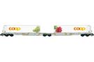 Aare Valley Models N Railcare/VTG Doppeltragwagen T2000, Coop - Radieschen/Trauben