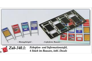 AB-Modell N Fahrplan-/Informationstafel, gross, Bausatz (Inhalt: 4 Stk.)