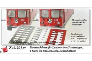 AB-Modell N Frontsteckdosen zu RhB Loks und Steuerwagen, unlackiert (Inhalt: 6 Stk.) *werkseitig ausverkauft*