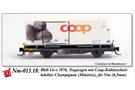 AB-Modell Nm RhB Tragwagen Lb-v 7876 mit COOP-Wechselbehälter Champignon
