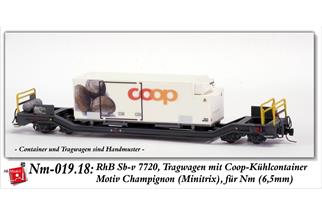 AB-Modell Nm RhB Tragwagen TSb-v 7720 mit Wechselbehälter COOP Champignon