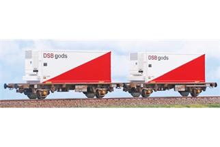 ACME H0 DSB Containertragwagen-Set Lgmns-x, DSB Gods, Ep. V, 2-tlg.
