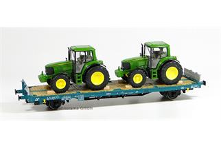 ACME H0 FS Flachwagen Kgps-x mit JohnDeere Traktoren *werkseitig ausverkauft*