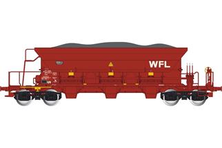 Albert Modell H0 Ermewa Schüttgutwagen Facs, rot, Schotterladung, Ep. VI