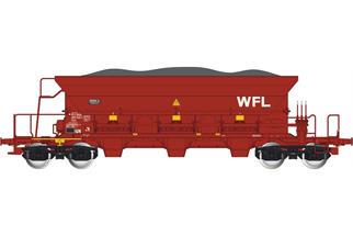 Albert Modell H0 Ermewa Schüttgutwagen Facs, rot, Schotterladung, Ep. VI