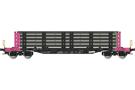Albert Modell H0 On Rail Rungenwagen Smnps, schwarz/pink, mit Ladung, Ep. VI