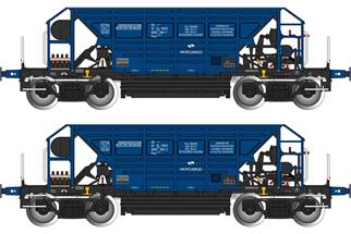 Albert Modell H0 PKP Cargo Schüttgutwagen-Set Facc, blau, Ep. VI, 2-tlg. *komplett vorreserviert*