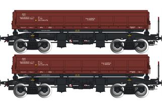Albert Modell H0 PKP Seitenkippwagen-Set Fa, braun, Ep. V, 2-tlg.