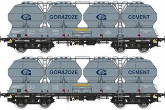 Albert Modell H0 PKP Zementsilowagen-Set Uacs-x, Górazdze Cement, Ep. V, 2-tlg.