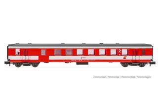 Arnold N ÖBB Schlierenwagen BDp, 2. Klasse mit Gepäckabteil, verkehrsrot/grau, Ep. V-VI