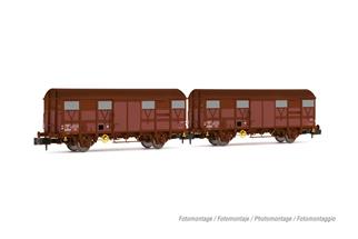 Arnold N SNCF gedecktes Güterwagen-Set Kv Permaplex, Ep. III, 2-tlg. *werkseitig ausverkauft*