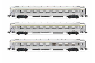 Arnold N SNCF INOX-Reisezugwagen-Set Le Bourbonnais, Ep. III, 3-tlg. *werkseitig ausverkauft*