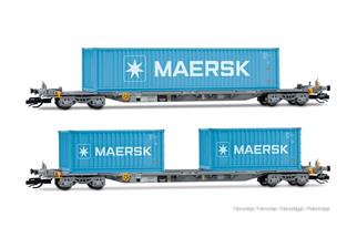 Arnold TT Ermewa Containertragwagen-Set, Maersk, Ep. VI, 2-tlg.