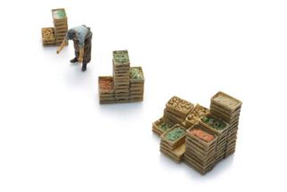 Artitec H0 Marktverkäufer mit Kisten