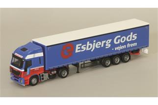 AWM H0 Iveco Stralis HiWay Planenauflieger, Esbjerg Gods *werkseitig ausverkauft*