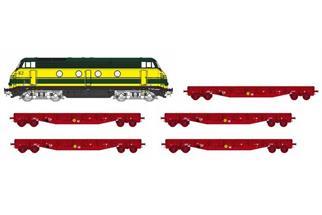 B-Models H0 (AC Sound) SNCB Diesellok 6250 mit Infrabel Niederbordwagen, Ep. V, 6-tlg.