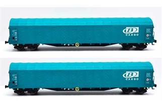 B-Models H0 B-Cargo Schiebeplanenwagen-Set Rils, 2-tlg.