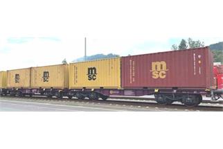 B-Models H0 Innofreight Containertragwagen-Doppeleinheit, 4x 20'-Container MSC