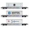 B-Models H0 SBB Containertragwagen-Set 3, MSC/Maersk/Safmarine, 3-tlg. (Lim. Sonderserie) *werkseitig ausverkauft*