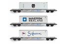 B-Models H0 SBB Containertragwagen-Set 3, MSC/Maersk/Safmarine, 3-tlg. (Lim. Sonderserie) *werkseitig ausverkauft*
