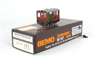 Bemo 1274 191 H0m RhB Diesellok Tm 2/2 91, braun (OCC)