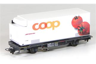 Bemo H0m RhB Containertragwagen Lb-v 7881, Coop Tomate