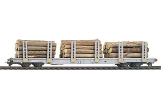 Bemo H0m RhB Rungenwagen Sp-w 8359, mit Echtholzladung *werkseitig ausverkauft*