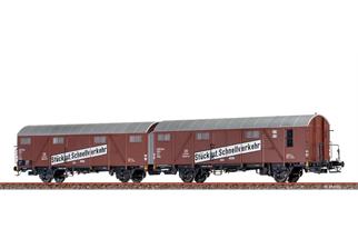 Brawa H0 (AC) DB gedeckter Güterwagen Gllmehs 52, Ep. III, 2-tlg.