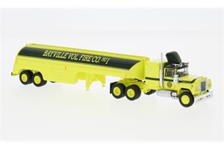 Brekina H0 Mack RS 700 Tank-Sattelzug, 1966, Bayville Vol. Fire Co.