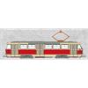 Brekina H0 Tatra T3/T4, hellbeige/rot, 1970