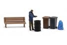 Busch H0 Feuertonne mit Figur