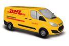 Busch H0 Ford Transit Custom Kastenwagen, DHL *werkseitig ausverkauft*