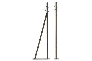 Busch H0 Freileitung Holzmast, 107 mm (Inhalt: 2 Stk.)