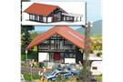 Busch H0 HUF® Haus braun/rot