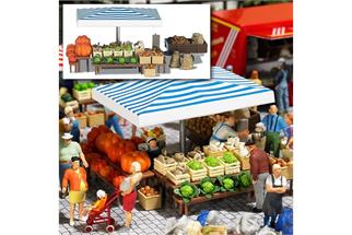 Busch H0 Marktstand Gemüse *werkseitig ausverkauft*