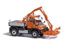 Busch H0 MB Unimog U430 Strassenmeisterei mit Mähwerk *komplett vorreserviert*