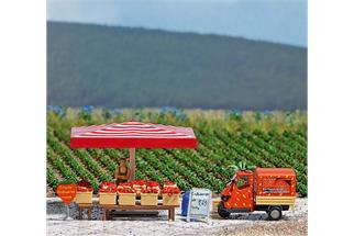Busch H0 Mini-Welt: Erdbeer-Verkaufsstand