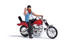 Busch H0 US Motorrad mit Biker