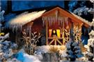 Busch H0 Winterliche Holzhütte mit Innenbeleuchtung