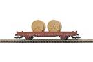 Busch TT DR Flachwagen mit Rungen Ks 3300, Holzkabeltrommel, Ep. IV