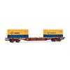 Electrotren H0 RENFE Containertragwagen MMC3, 2x20' RENFE, Ep. IV