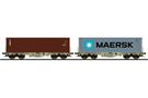 ESU H0 AAE Containertragwagen-Set Sgmmns, Textainer/Maersk, 2-tlg.