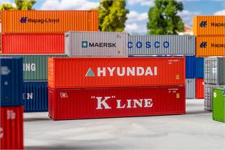 Faller H0 40'-Container, K-Line/Hyundai (Inhalt: je 1 Stk.)
