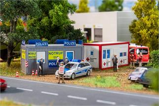 Faller H0 Bürocontainer Polizei und DRK