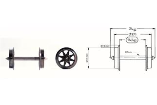 Fleischmann H0 AC-Doppelspeichen-Austausch-Radsatz 24 mm