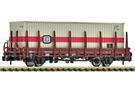 Fleischmann N DB Steckrungenwagen Kbs, 40'-Container, Ep. IV