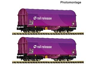 Fleischmann N (DC) RAILRELEASE 2-tlg. Set: Schiebeplanenwagen, Railrelease