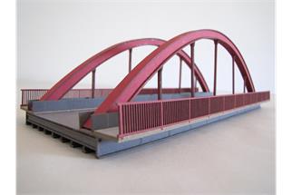 Hack H0 LB25 Strassen-Bogenbrücke, 25.5 x 10.5 x 7.5 cm